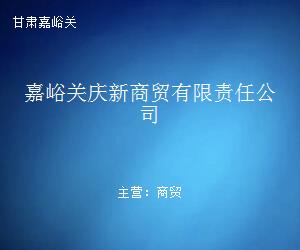 嘉峪关庆新商贸有限责任公司